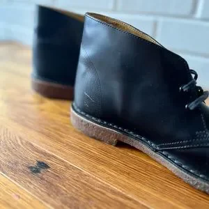 Clarks | Shoes | Clarks Leather Desert Boot In Black Shine  display picture 1